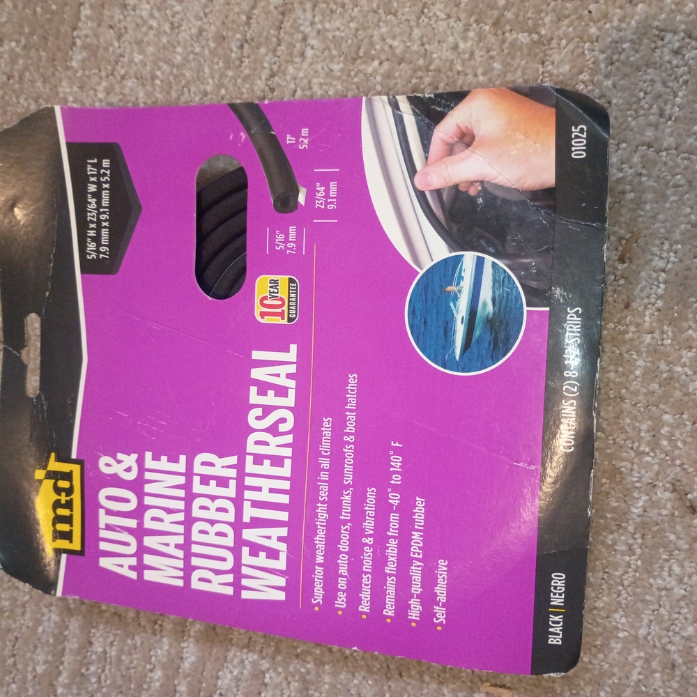 Auto & Marine Rubber Weatherseal - Black